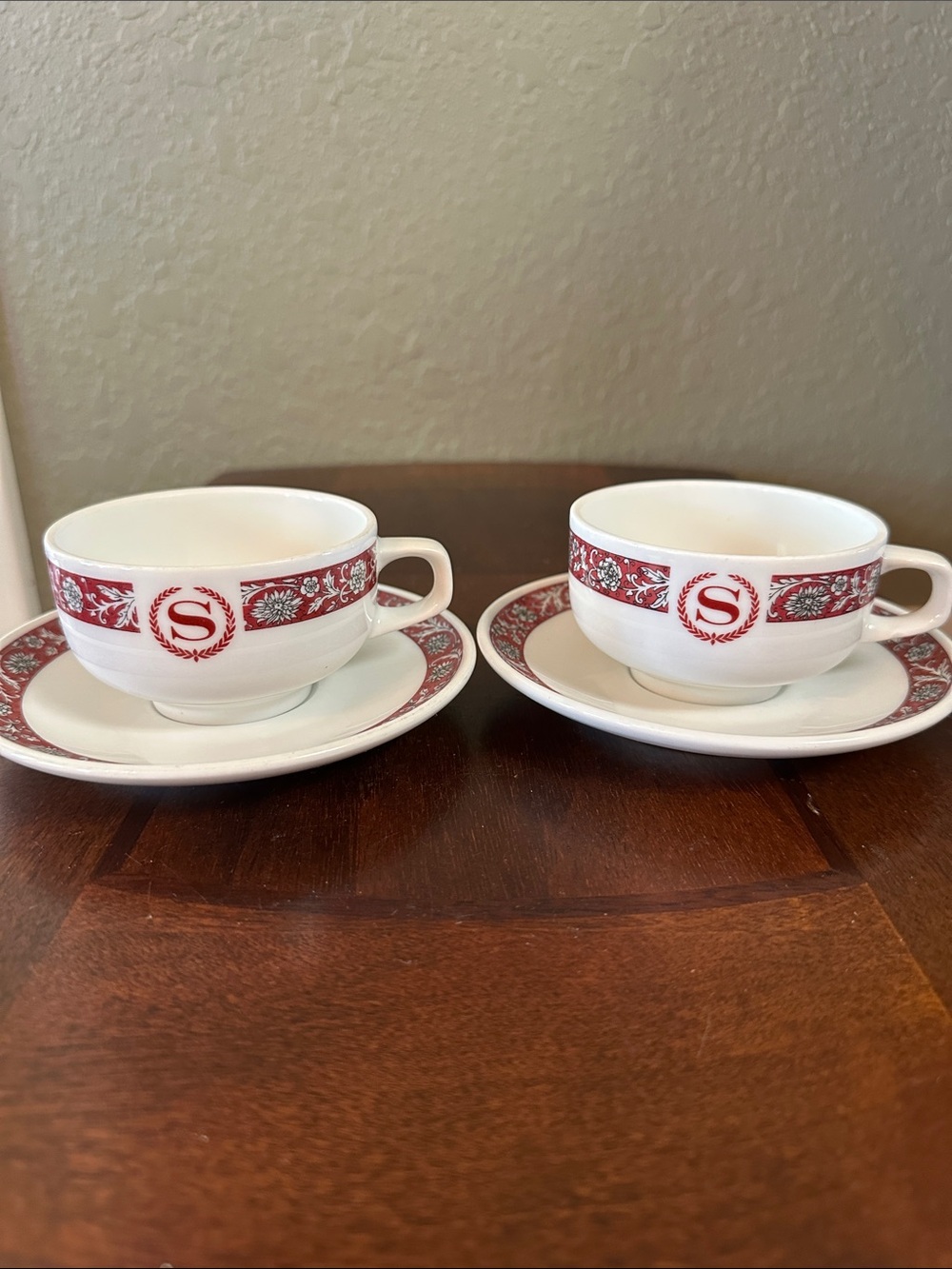 Vintage Bauscher Weiden Tehran Sheraton Hotel Tea Cup & Saucer Set - 2 Sets